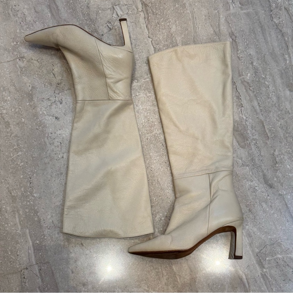 L'INTERVALLE Cream Knee-High Boots